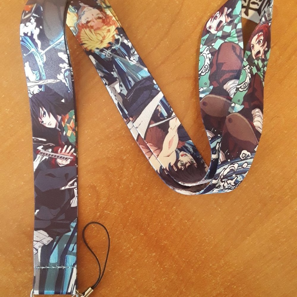 Anime Demon Slayer Kimetsu No Yaiba Blue Lanyard 1